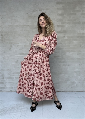 Jellie print kjole Dusty Rose Neo Noir 